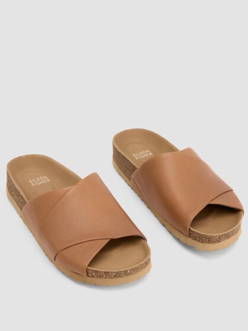 Eileen Fisher Nappa Leather Wedge Sandals